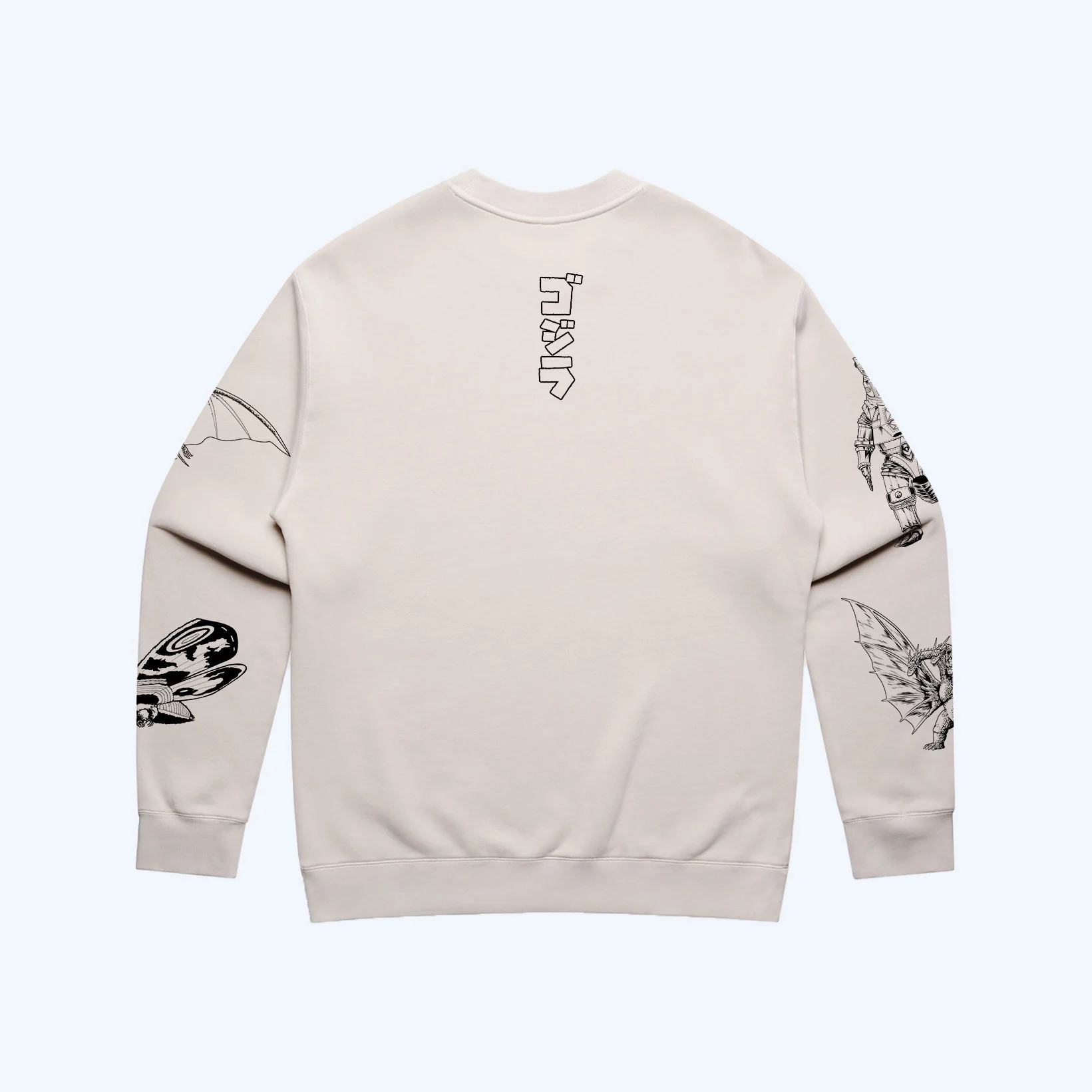 Godzilla Kaiju Print Sweatshirt - Cream - Image 8